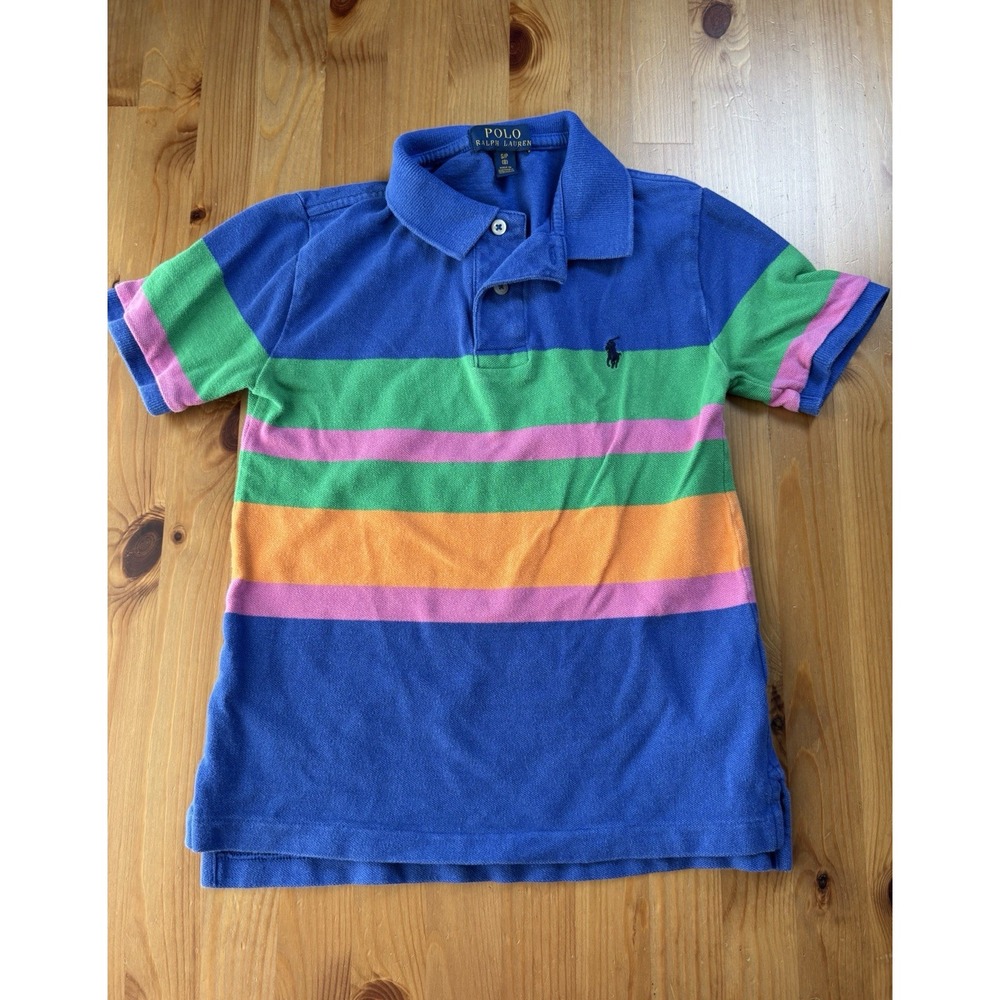 Boys' Polo Ralph Lauren Striped Color Block Polo Shirt Size‎ 8